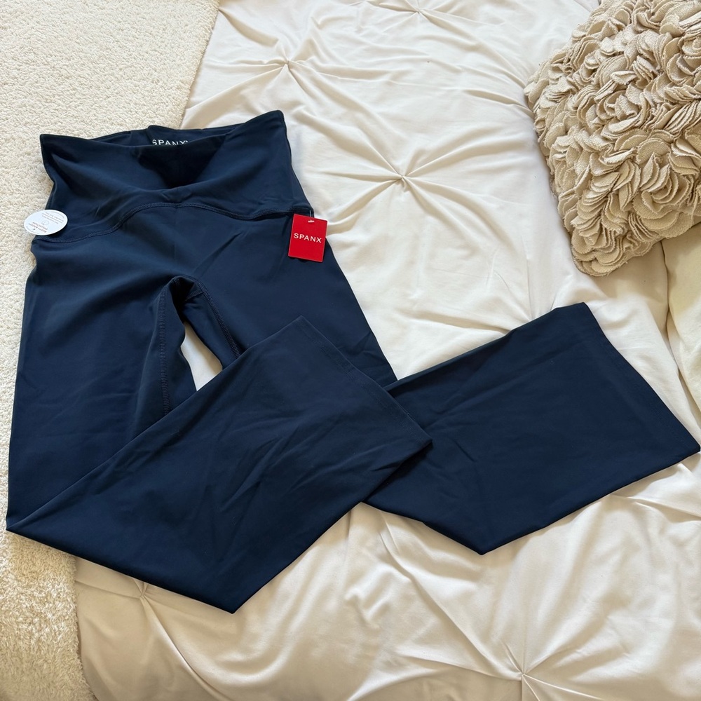 SPANX Navy Kick Flare Sculpting Leggings